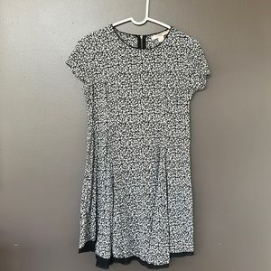 Black and white, floral, zip up back, dress, short sleeves, Forever 21, small